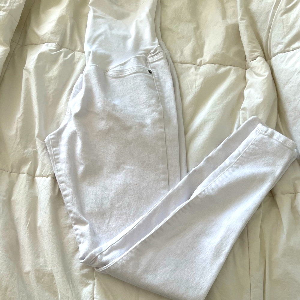 Maternity white jeans.